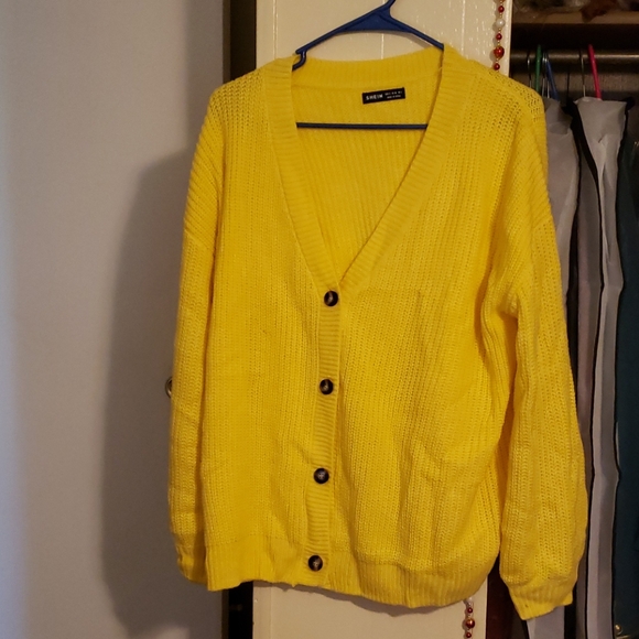 SHEIN Sweaters - yellow oversized sweater/cardi